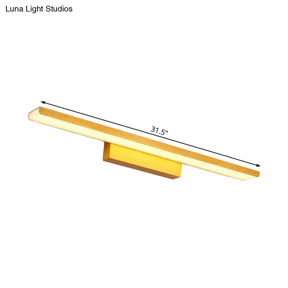 Modern gold wall mounted led vanity light warm white light bathroom
