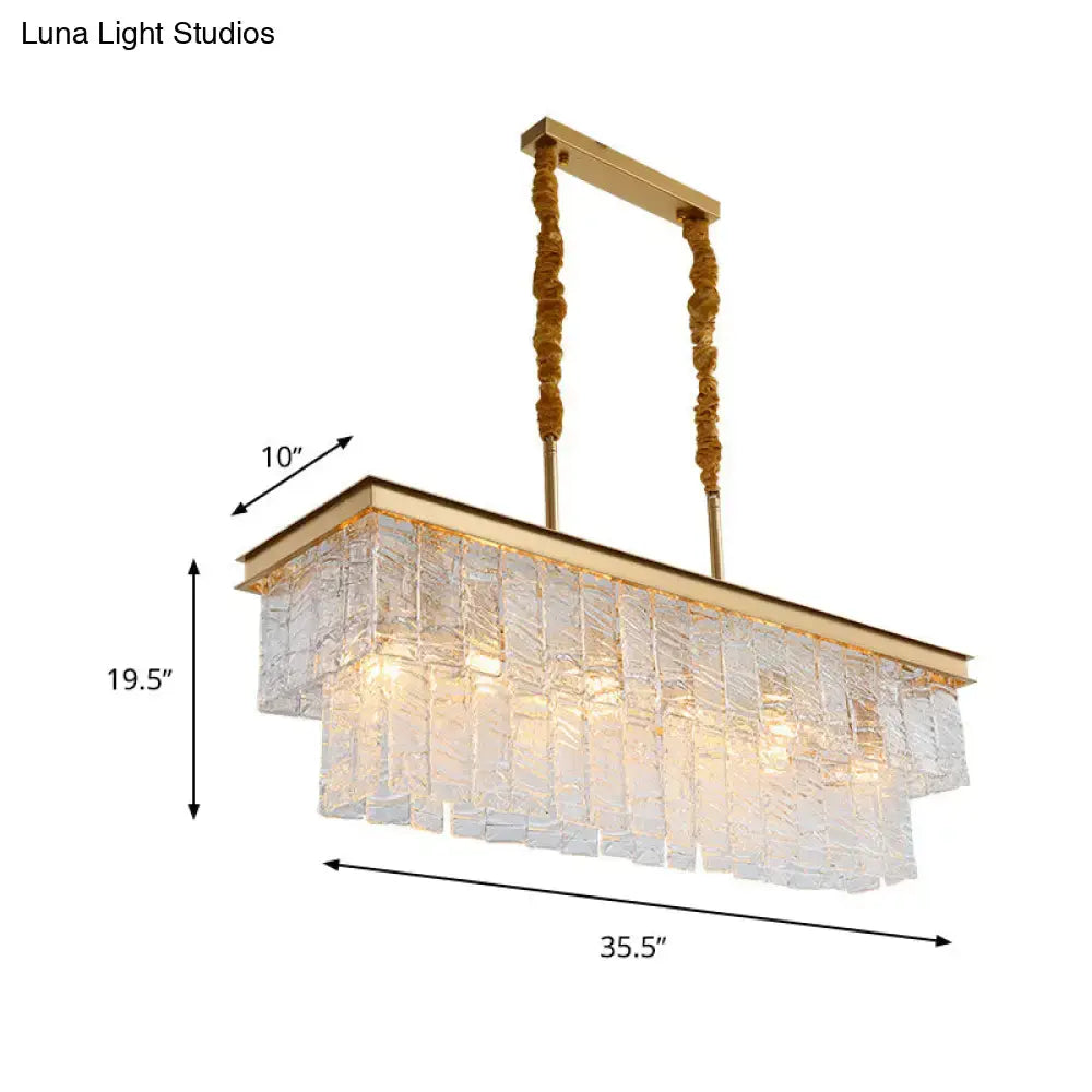 Modern gold water crystal pendant light dining room ceiling fixture