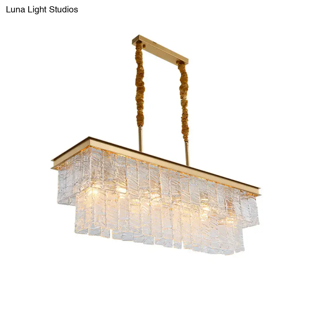 Modern gold water crystal pendant light dining room ceiling fixture