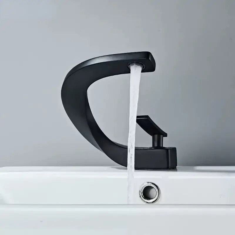 Modern gold waterfall brass basin faucet bathroom sink tap