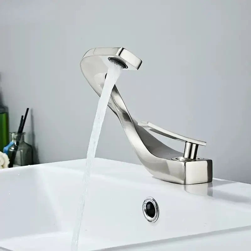Modern gold waterfall brass basin faucet bathroom sink tap
