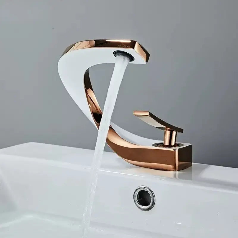Modern gold waterfall brass basin faucet bathroom sink tap