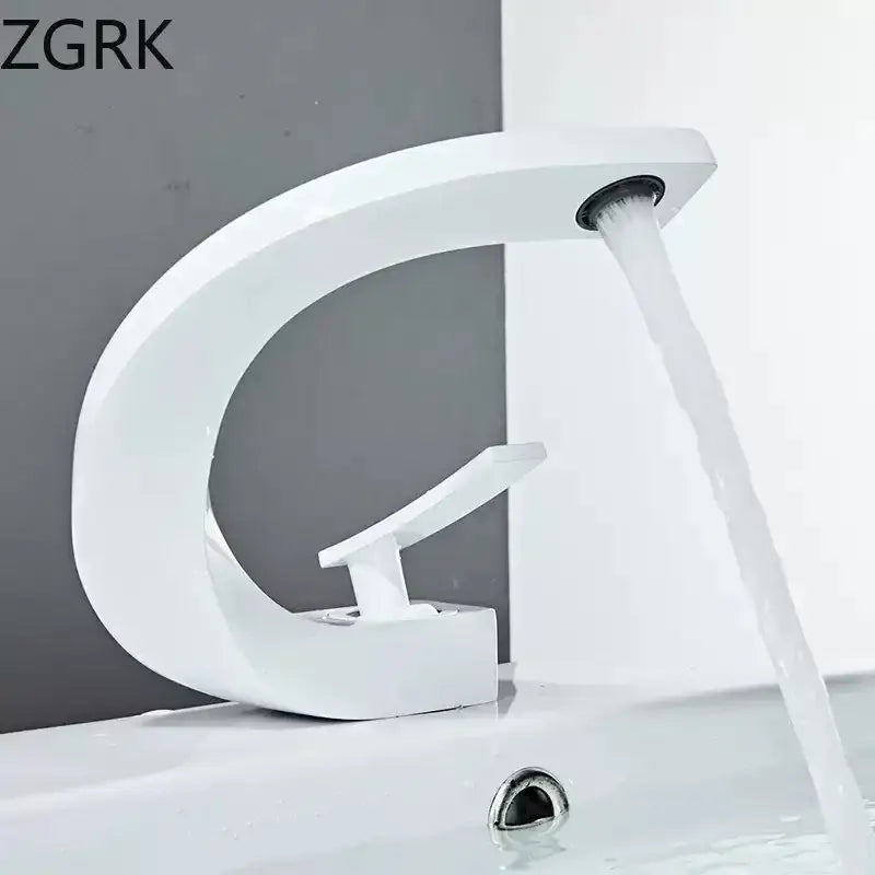 Modern gold waterfall brass basin faucet bathroom sink tap
