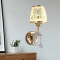 Modern gold & white dolphin wall sconce bedroom opal glass shade