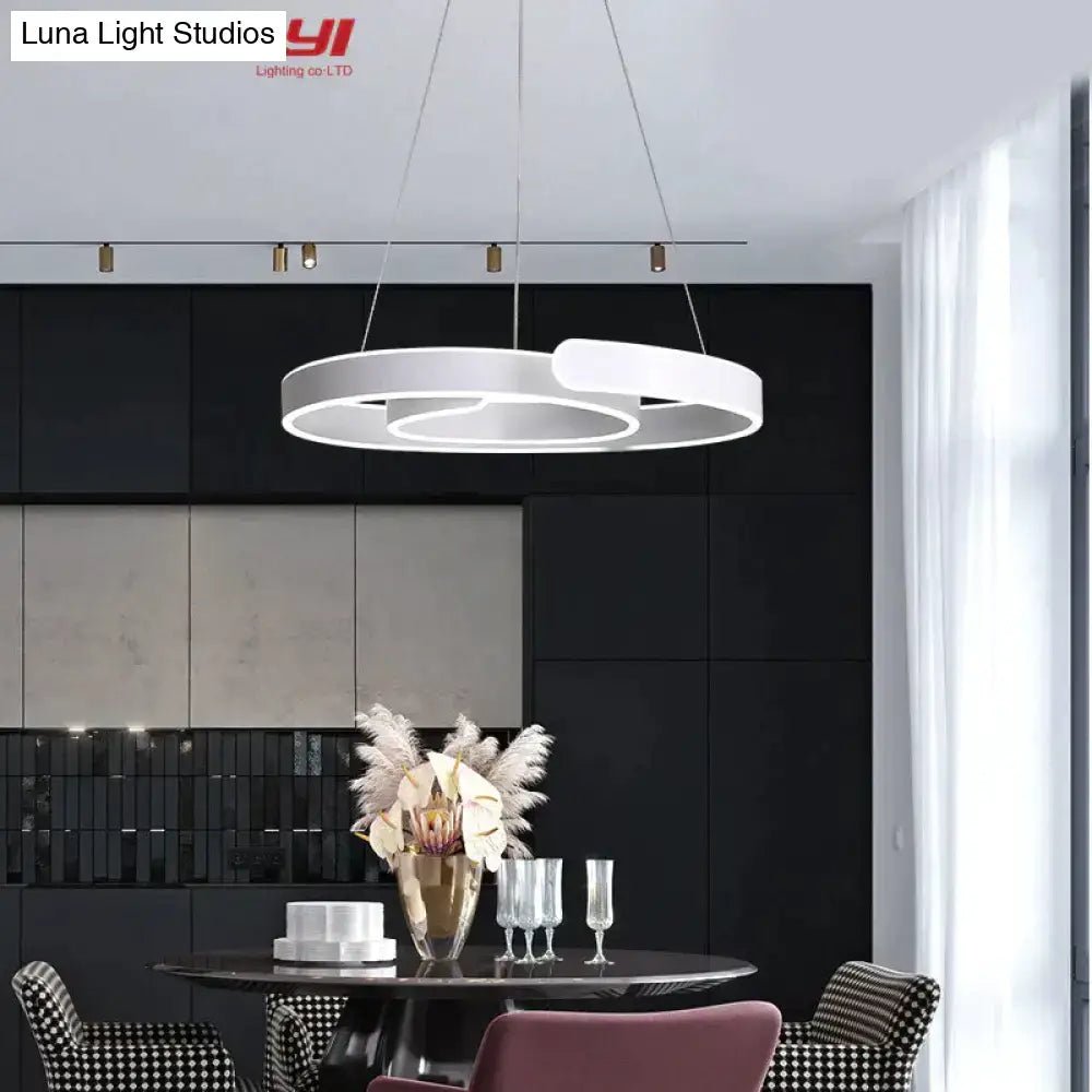 Modern gold & white led pendant lights for dining room