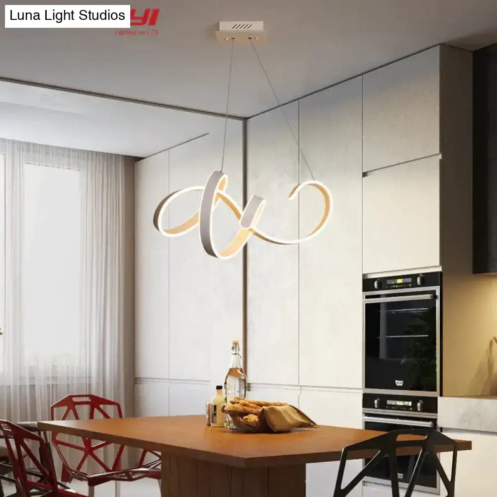 Modern gold & white led pendant lights for dining room