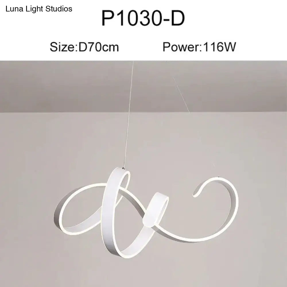 Modern gold & white led pendant lights for dining room