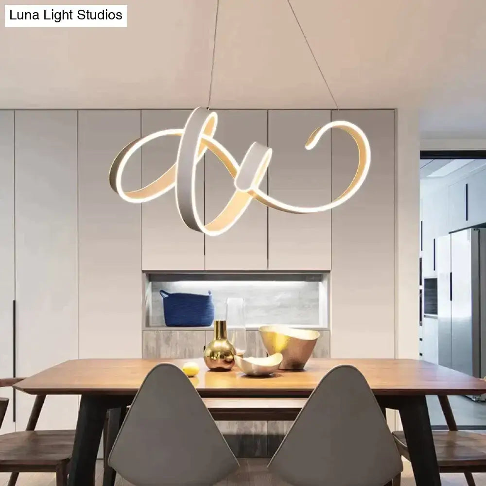 Modern gold & white led pendant lights for dining room