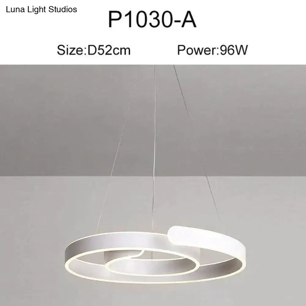 Modern gold & white led pendant lights for dining room