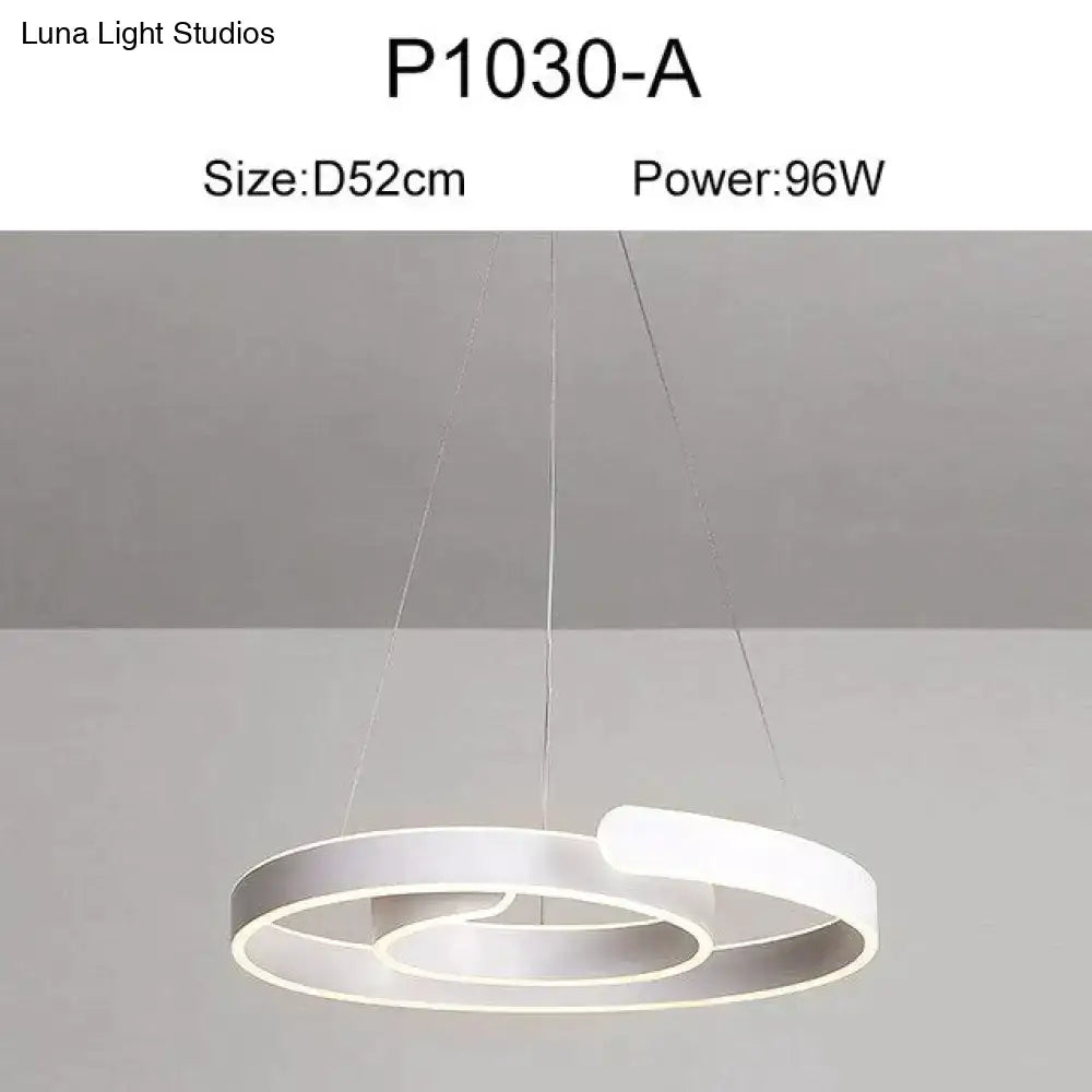 Modern gold & white led pendant lights for dining room