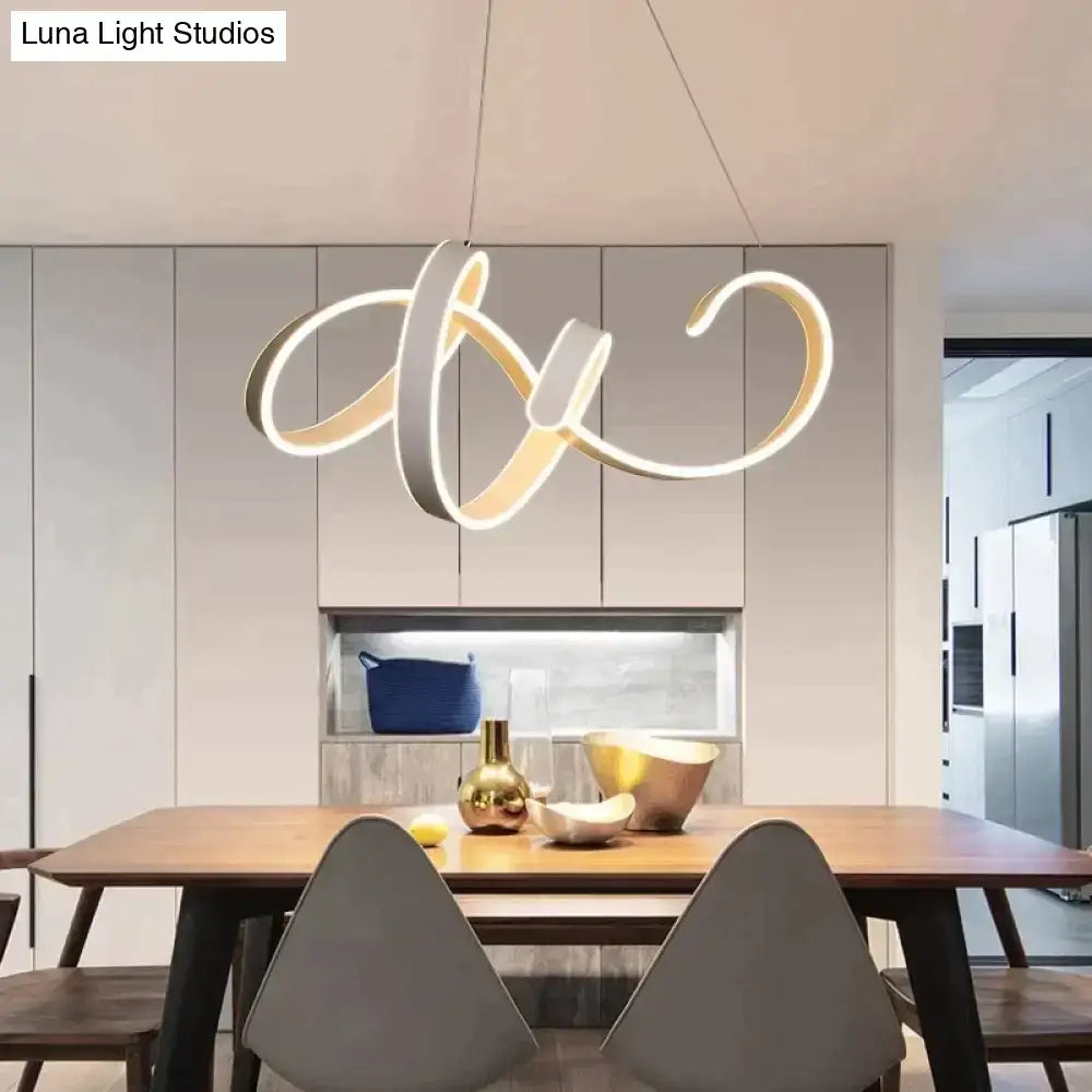 Modern gold & white led pendant lights for dining room