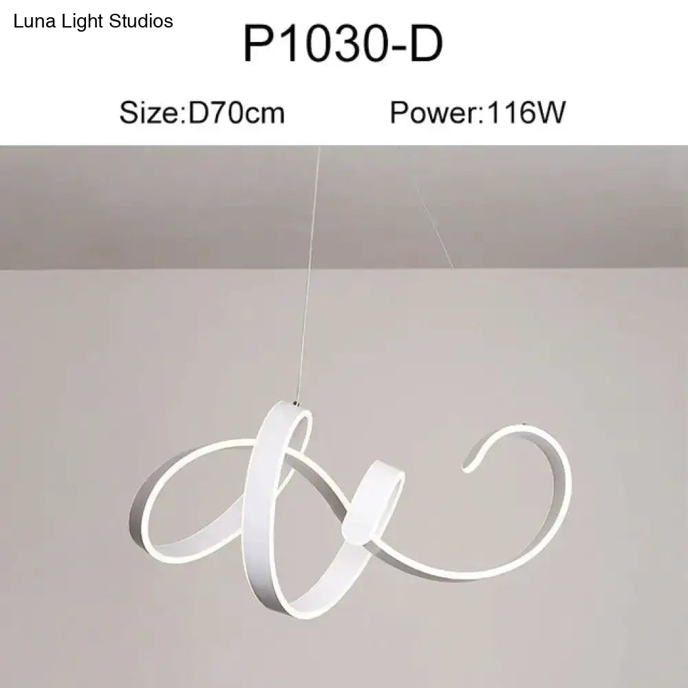 Modern gold & white led pendant lights for dining room