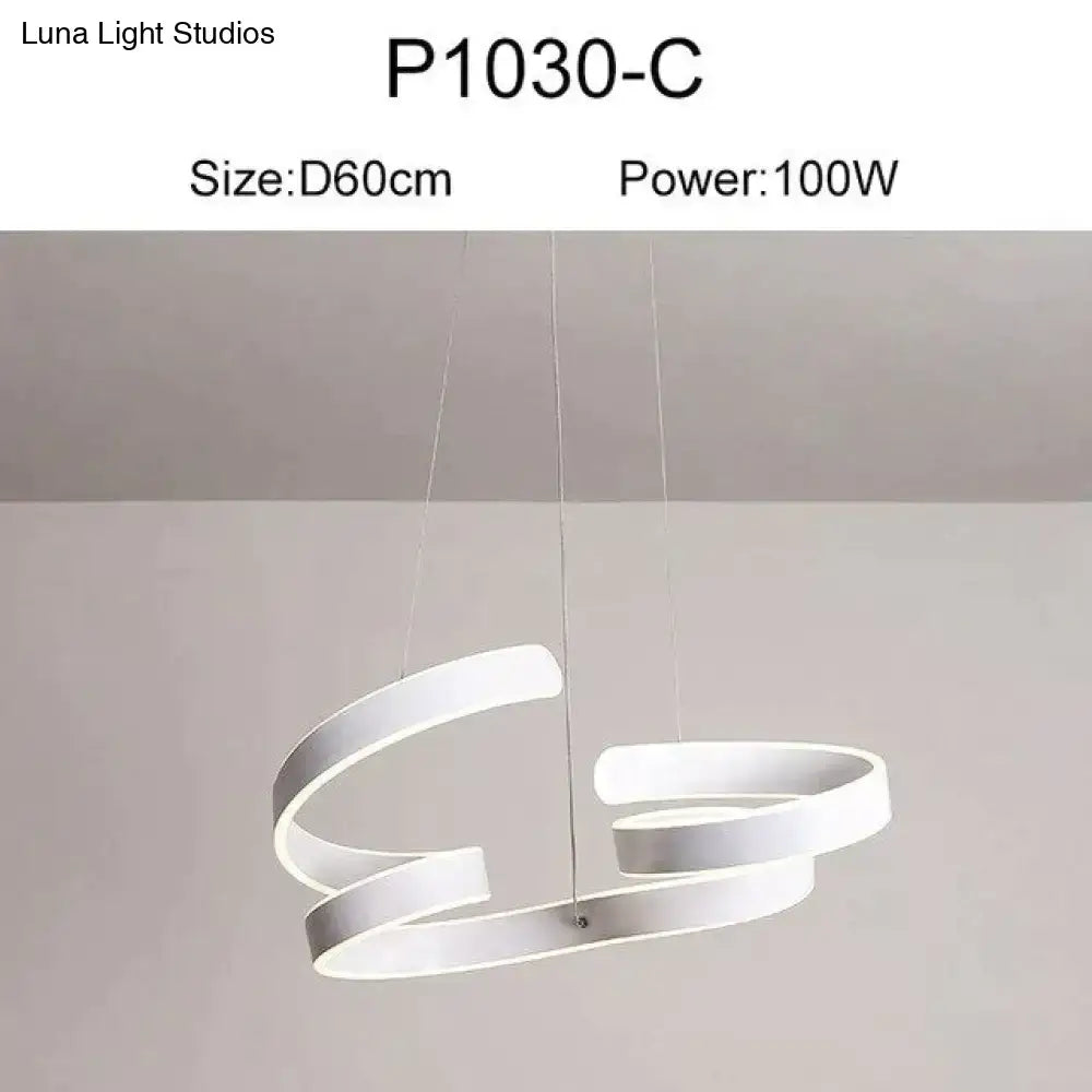 Modern gold & white led pendant lights for dining room