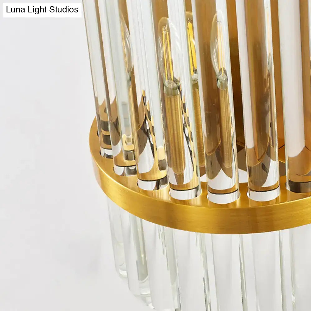 Modern golden crystal shade wall sconce bedroom lamp