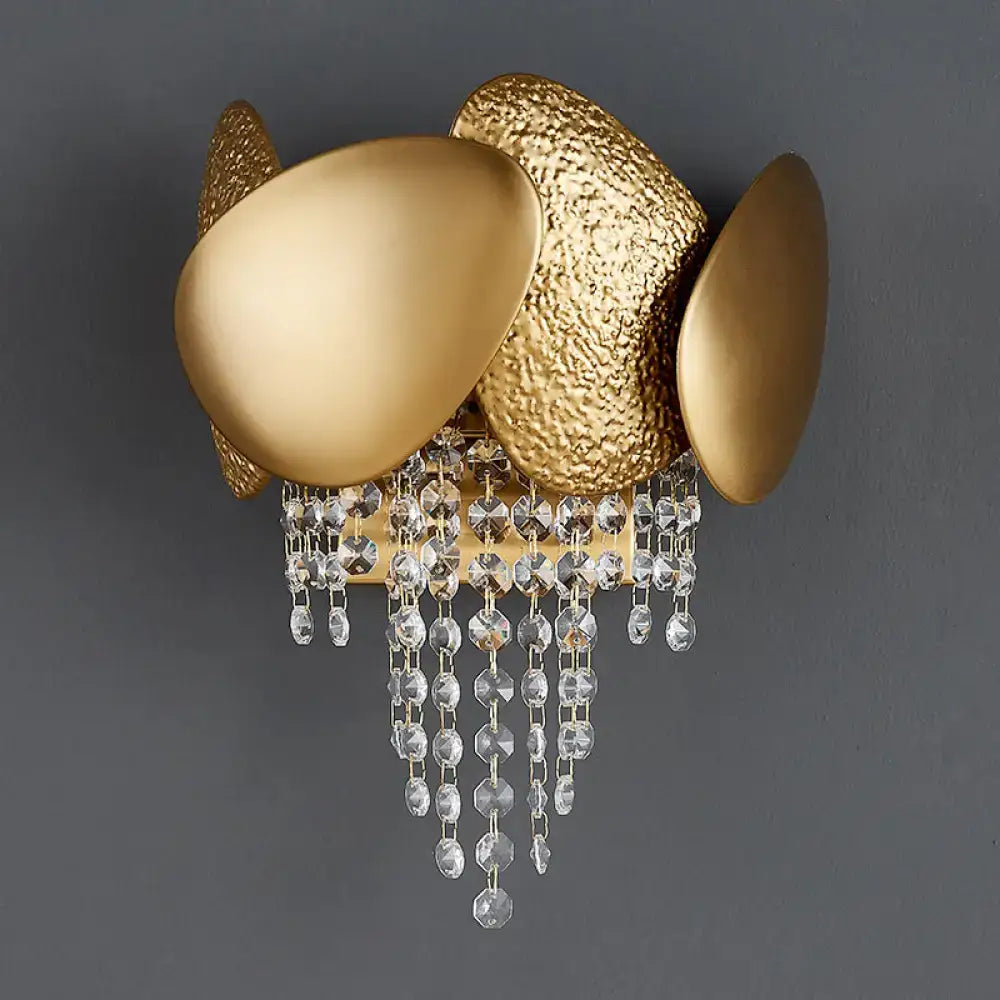 Modern golden egg wall mount light bedroom crystal sconce