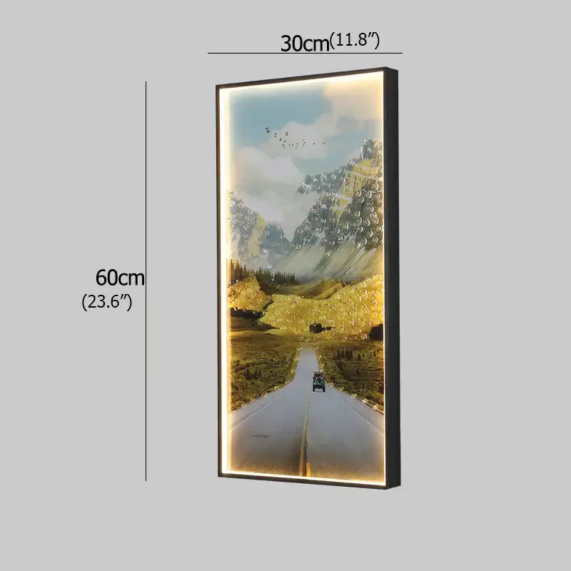 Modern golden scenic mountain wall sconces for living room decor