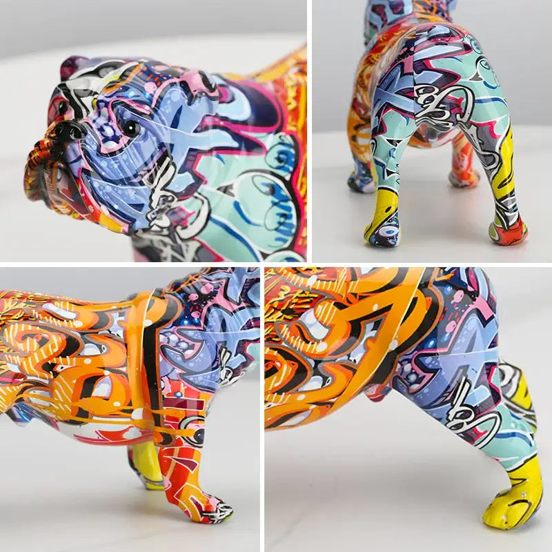 Modern graffiti decorbites bulldog figurines living room art ornament
