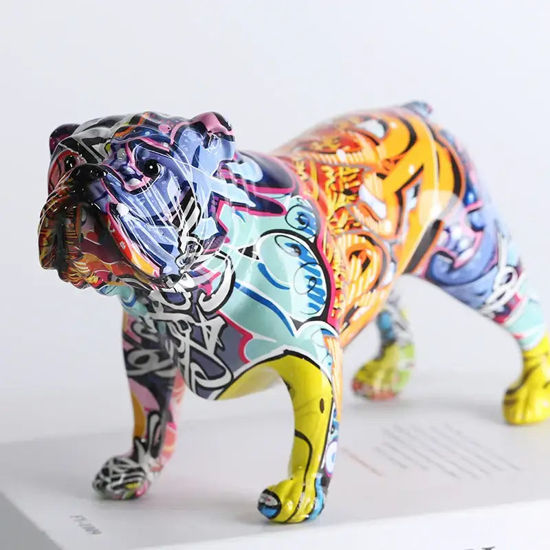 Modern graffiti decorbites bulldog figurines living room art ornament