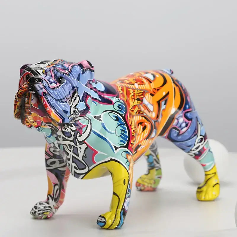 Modern graffiti decorbites bulldog figurines living room art ornament