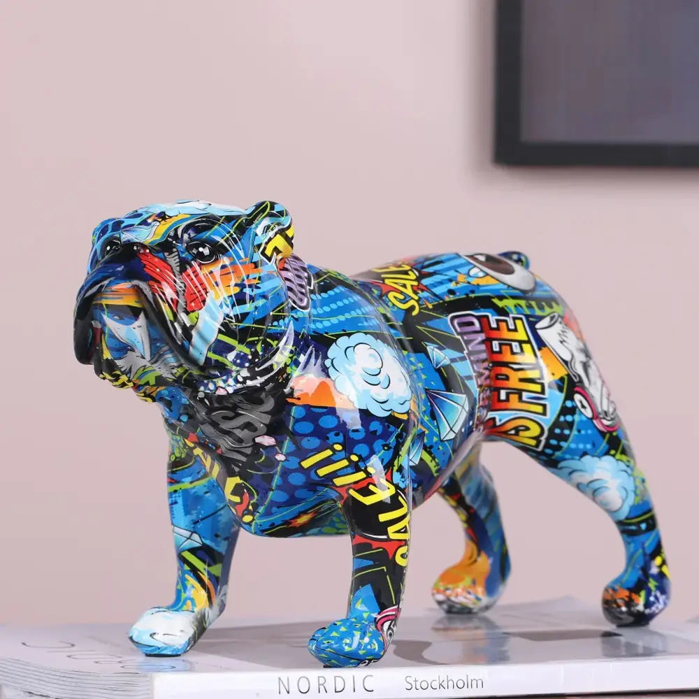 Modern graffiti decorbites bulldog figurines living room art ornament
