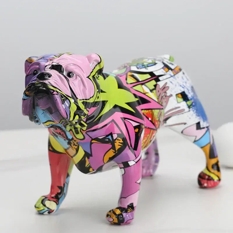 Modern graffiti decorbites bulldog figurines living room art ornament