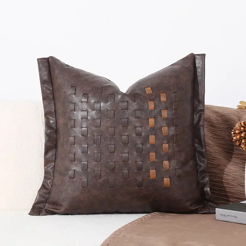 Modern gray and white leaf cushion cover living room decor