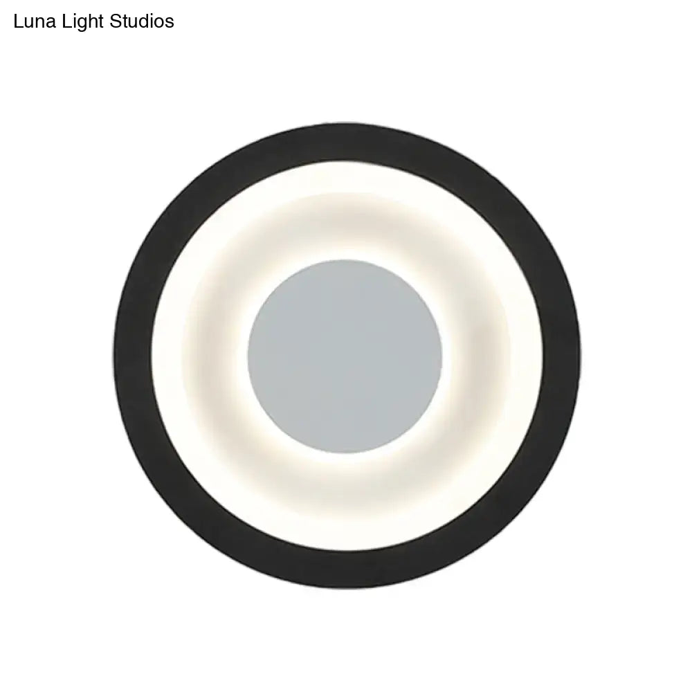Modern gray & black led circle sconce living room wall mounted lamp