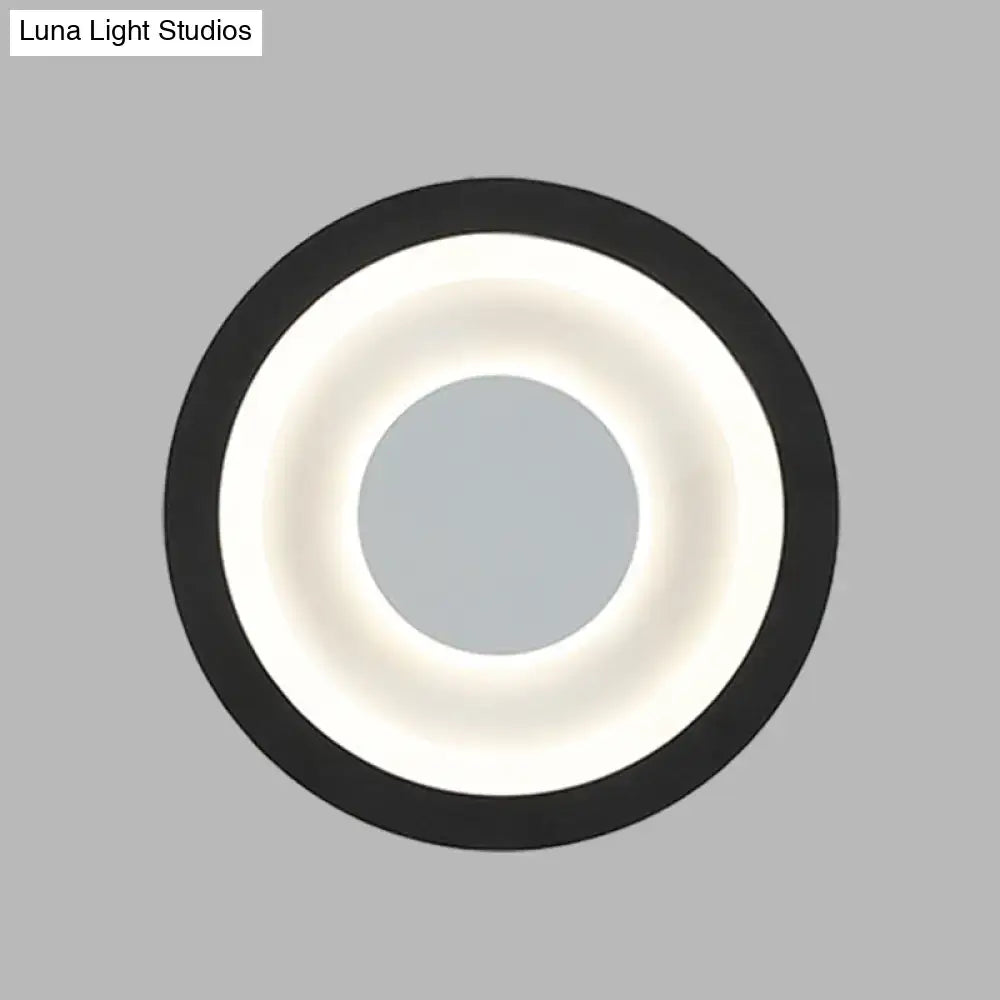 Modern gray & black led circle sconce living room wall mounted lamp