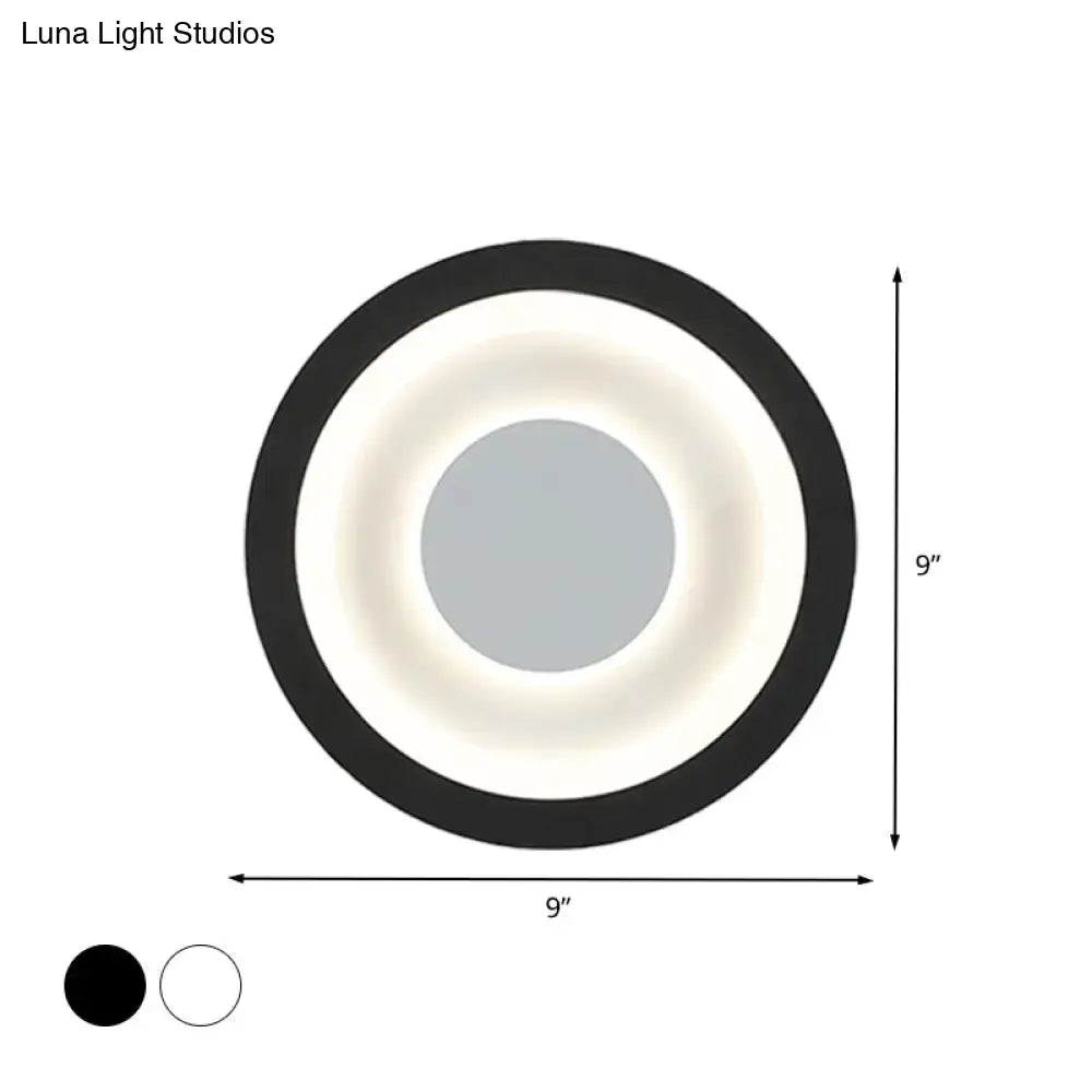 Modern gray & black led circle sconce living room wall mounted lamp