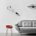 Modern gray cone duckbill wall sconce living room black rod light