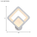 Modern gray layered square led wall sconce warm white bedroom light