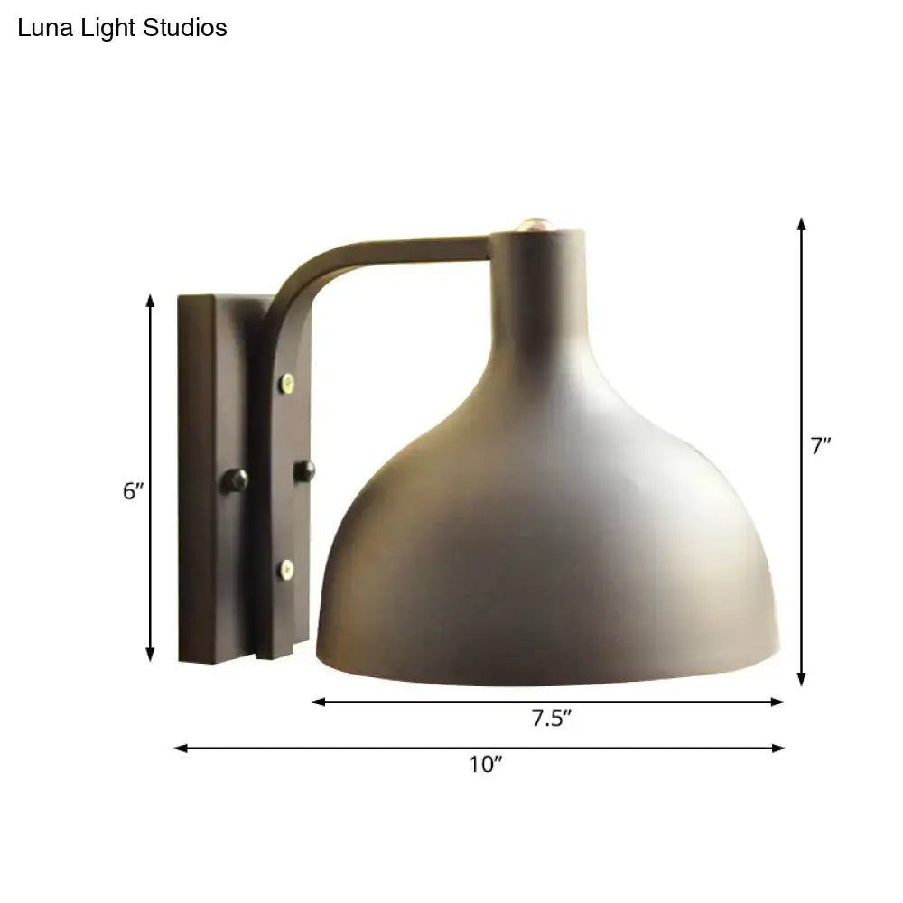 Modern gray metal domed wall sconce – hallway adjustable light