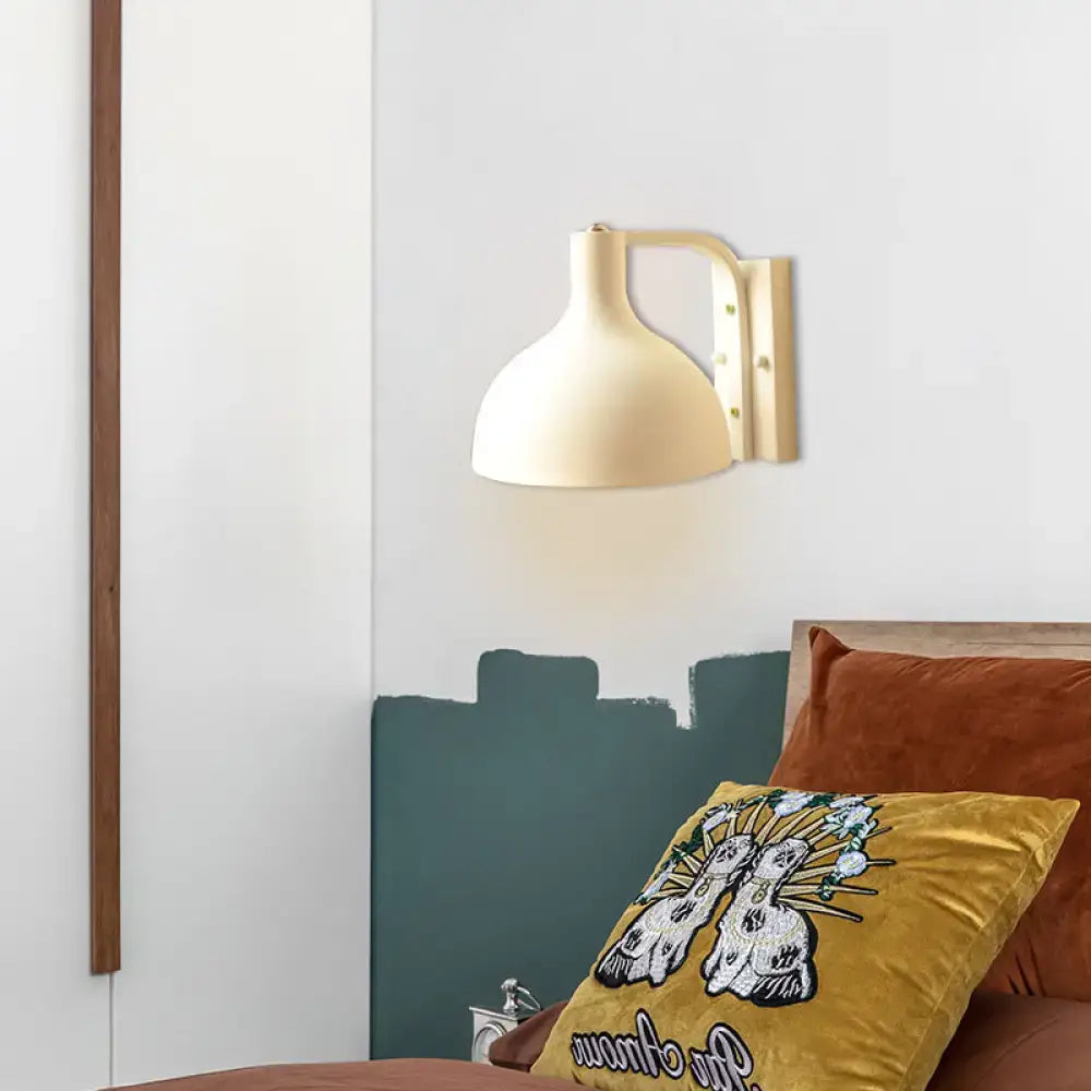 Modern gray metal domed wall sconce – hallway adjustable light