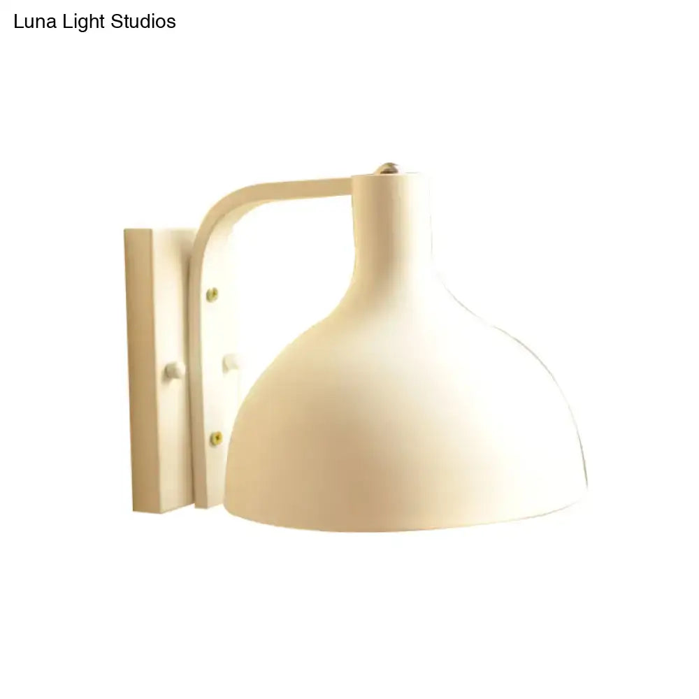 Modern gray metal domed wall sconce – hallway adjustable light