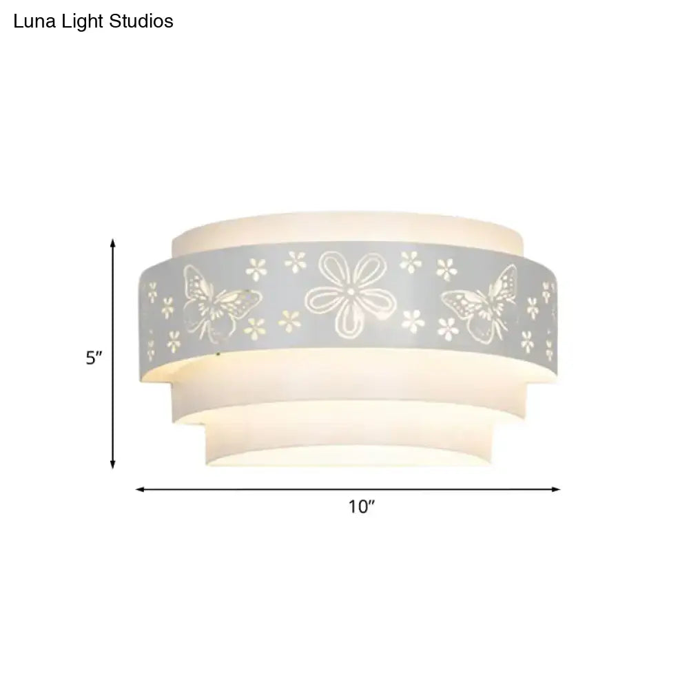 Modern gray metal wall sconce – living room warm glow light