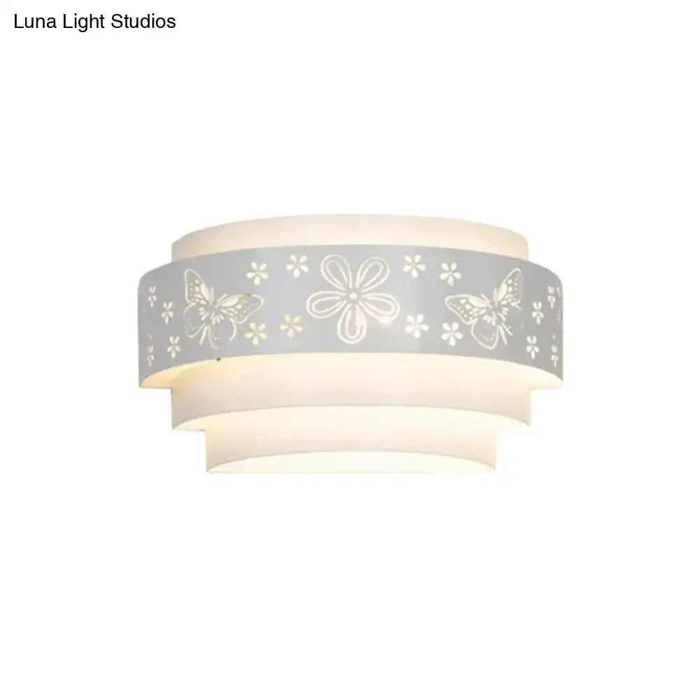 Modern gray metal wall sconce – living room warm glow light