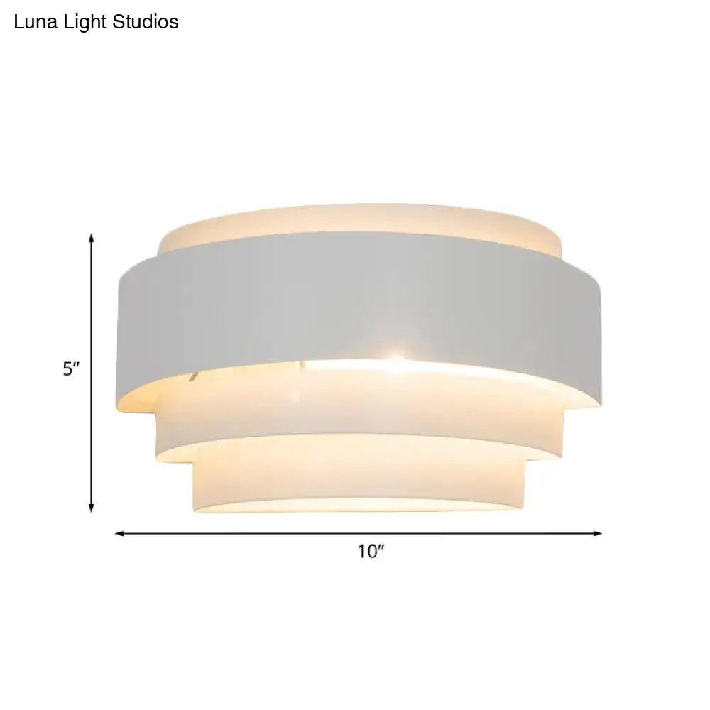 Modern gray metal wall sconce – living room warm glow light