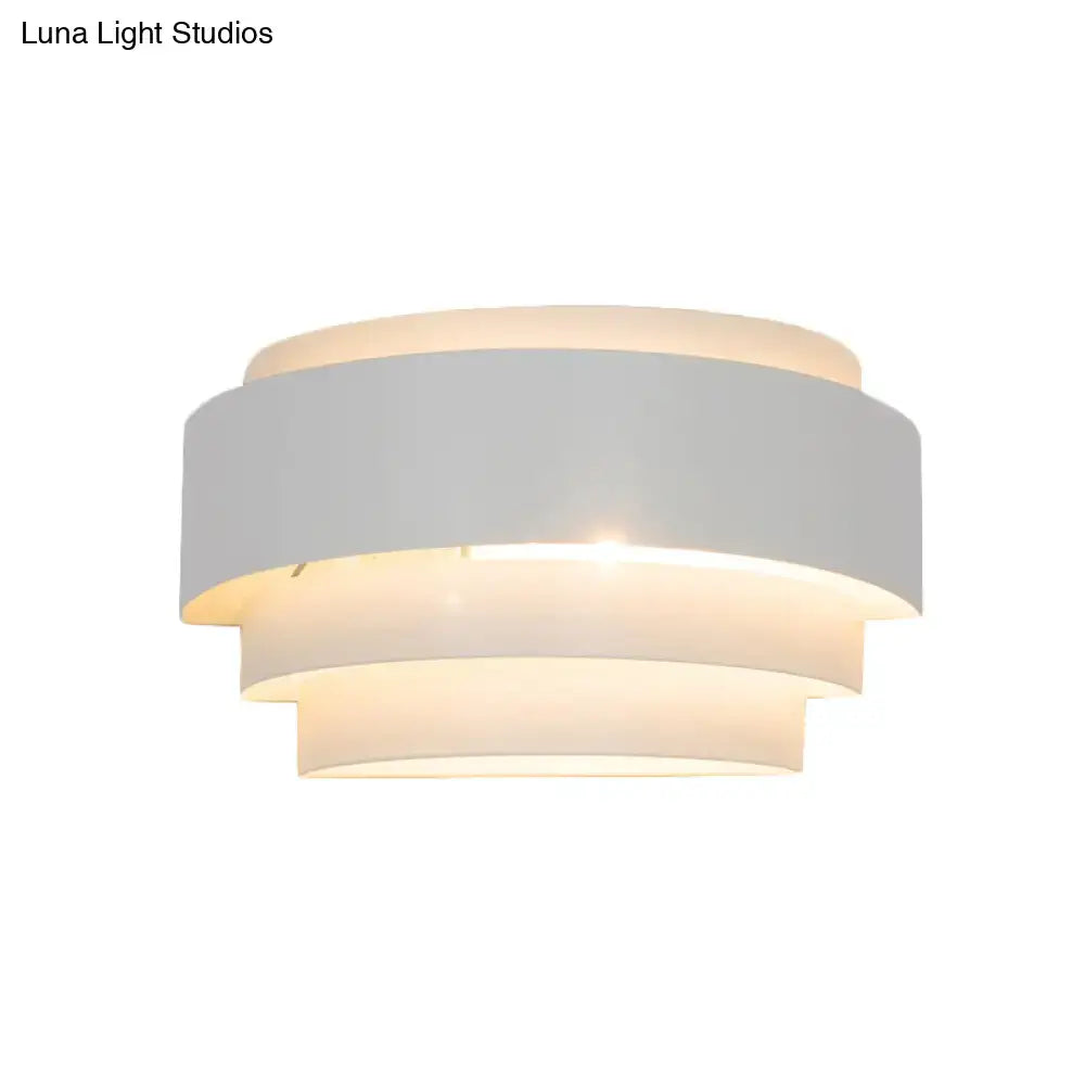 Modern gray metal wall sconce – living room warm glow light