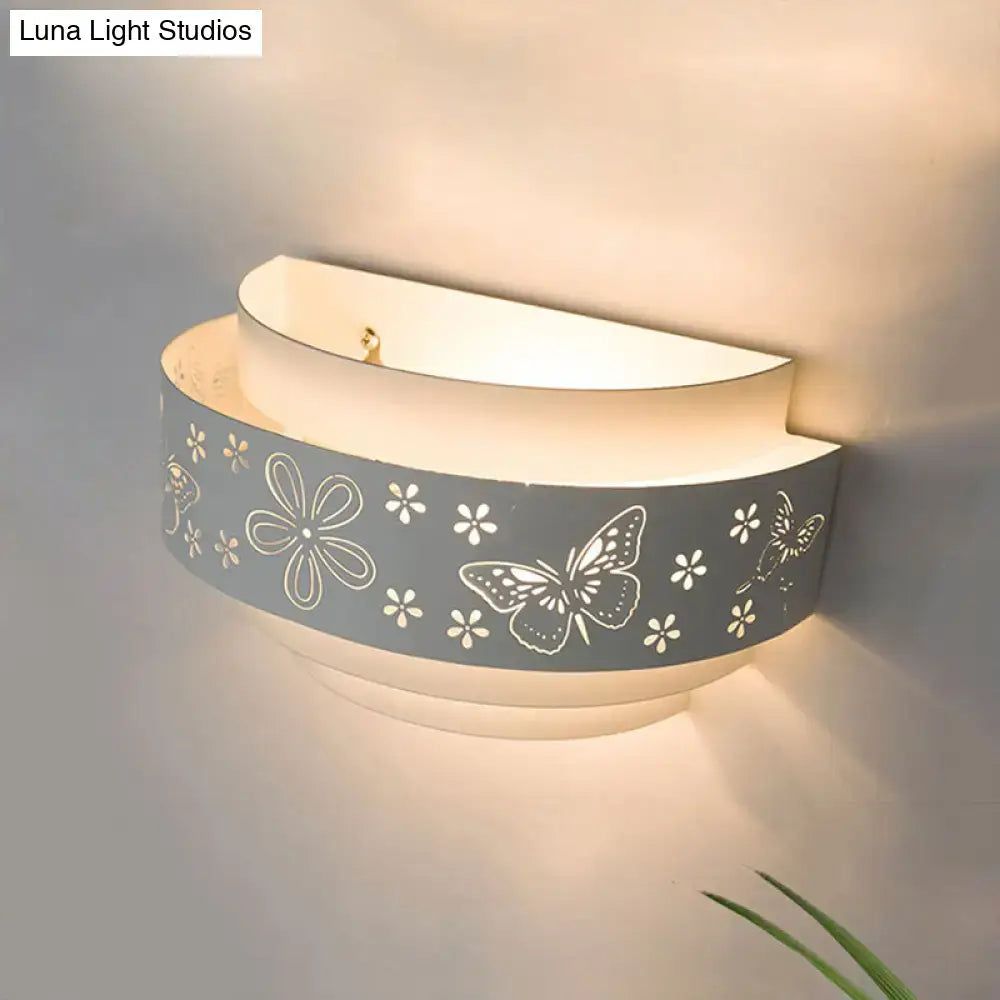 Modern gray metal wall sconce – living room warm glow light