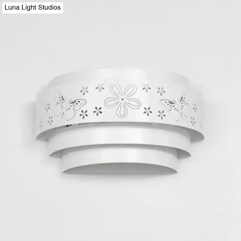 Modern gray metal wall sconce – living room warm glow light