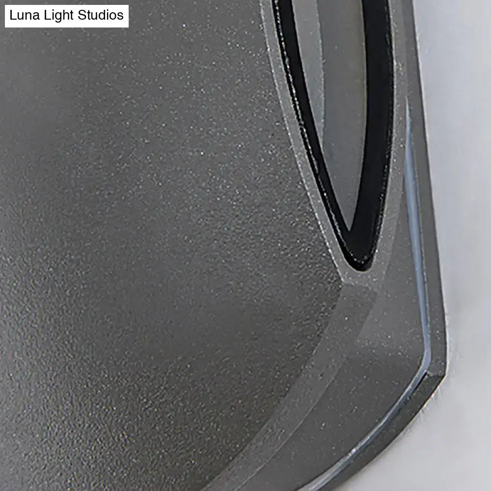 Modern gray oval wall light – outdoor warm white sconce
