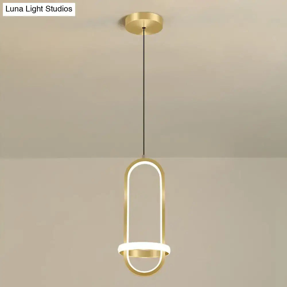 Modern halo ring bedside pendant light for bedroom