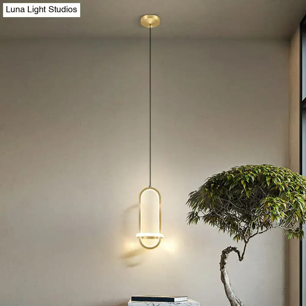 Modern halo ring bedside pendant light for bedroom