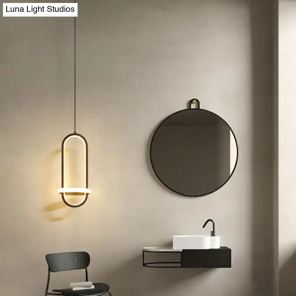 Modern halo ring bedside pendant light for bedroom