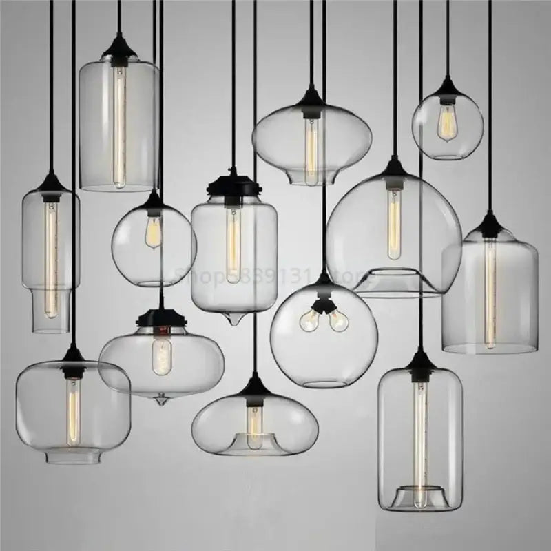 Modern hand blown colorful stained glass pendant lights kitchen decor