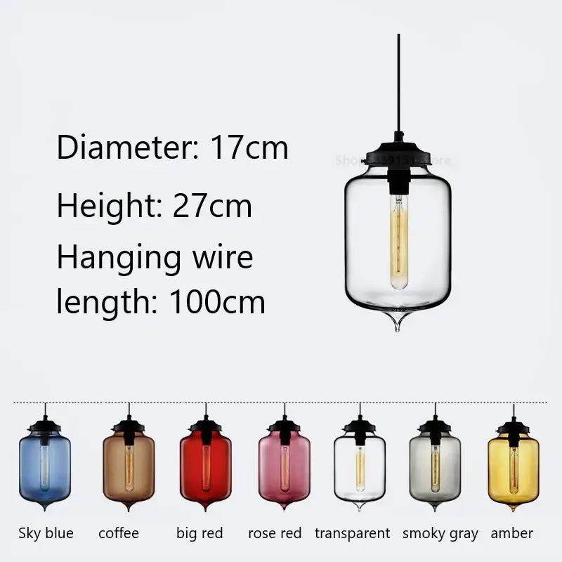 Modern hand blown colorful stained glass pendant lights kitchen decor