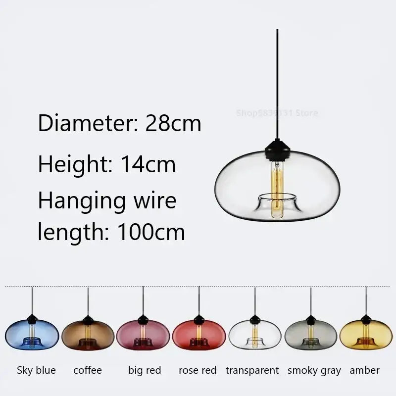 Modern hand blown colorful stained glass pendant lights kitchen decor