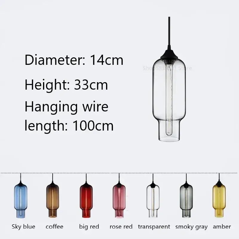 Modern hand blown colorful stained glass pendant lights kitchen decor