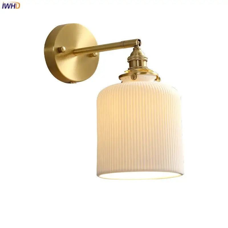 Modern honeycomb brass ceramic led wall sconce bedroom light