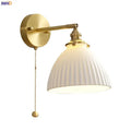 Modern honeycomb brass ceramic led wall sconce bedroom light